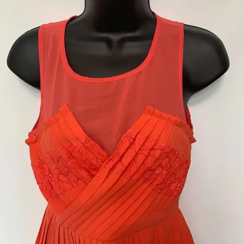 Pins and Needles Unique Sleeveless Pleated Blouse Orange