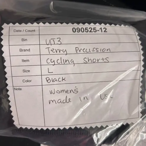 Terry Precission Cycling Shorts Womens Large Capri Bike Padded Bike Triathlete Black