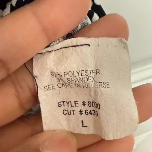 Vintage Y2K Black White Ruched Dot Print Sleeveless Top 90s 00s Size Large