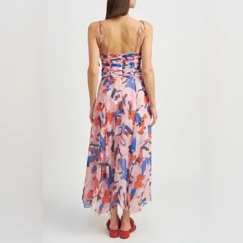 En Saison Arlie Midi Dress with Tie Straps in Blush Blue Floral Size Small NWT Pink