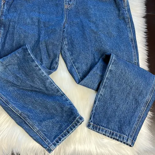 Topshop Moto Medium Wash Denim Overalls