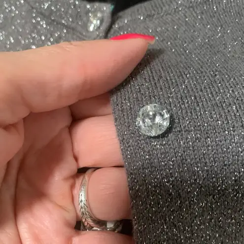 Loft Outlet Silver Metallic Cardigan Sweater Size Large