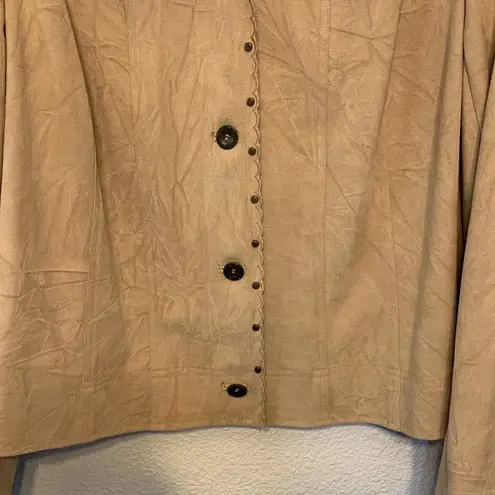 Requirements tan faux suede jacket sz XL lightweight fall winter grandmacore
