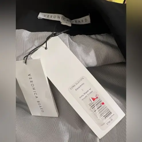 Veronica Beard $795 NEW Dickey Military Blazer Jacket Hoody 2 Army Green Black