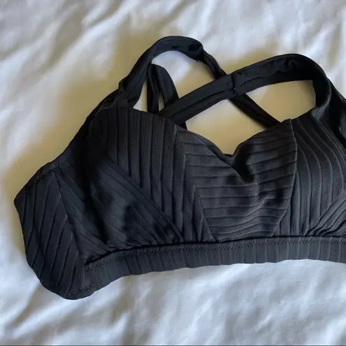 Becca Ribbed Wide Strap Bralette Bikini Top 0X