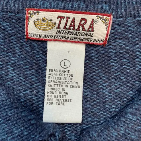 Vintage Y2K Patriotic Zip Cardigan Sweater Large Blue Red Stars Stripes USA Flag