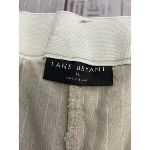 Lane Bryant  Ankle Pants Womens 28 Pinstripe Elastic Waist Front Back Pockets