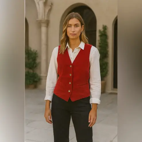 Dockers Vintage Corduroy Rust or Burnt Orange Vest L Size L