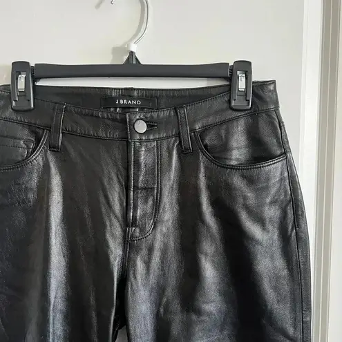 J Brand  Leather Cropped Pants Size 25 Color Black