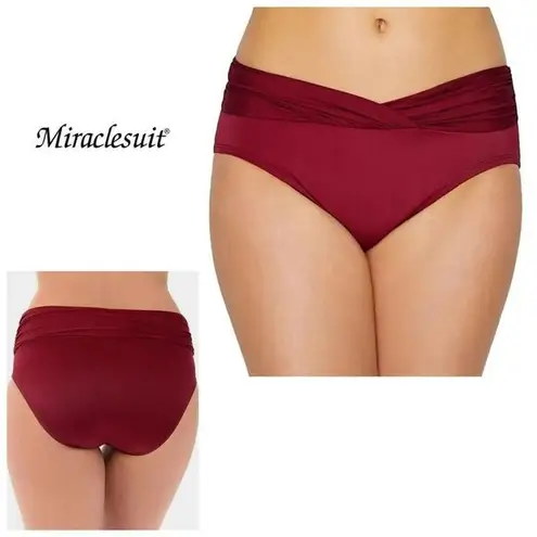 MiracleSuit New.  Pompei Red twist front bikini bottoms. Size 12. Retail $89