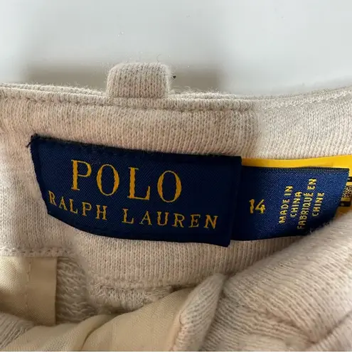 Polo Ralph Lauren Oatmeal Heather Cotton Wide Leg Chino Pants Size 14