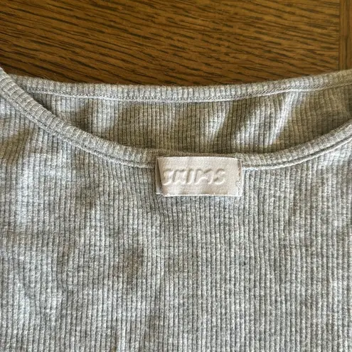 SKIMS SOFT LOUNGE LONG SLIP DRESS, HEATHER GREY, SIZE LARGE, $80