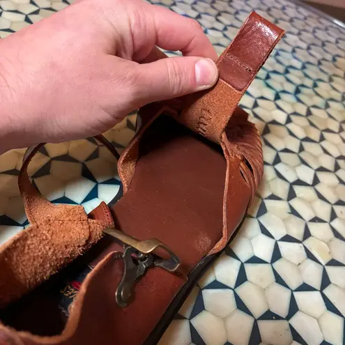 Aerosoles Vintage Huarache Leather Fisherman Sandals Brown Woven Women's 8.5B