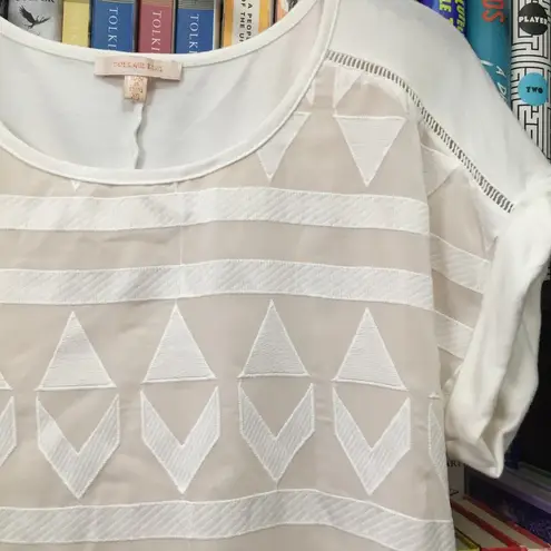 Skies Are Blue Layered Chevron Triangle Top XS