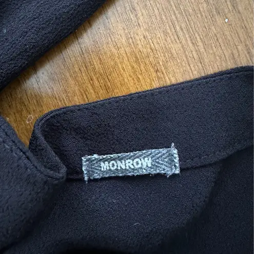 Monrow Revolve Crepe Jumpsuit Sleeveless in Neptune Black Pockets Women's Size S