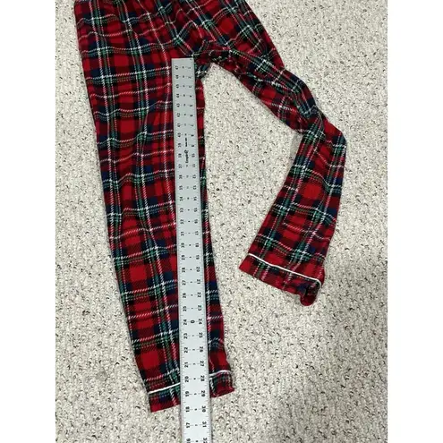 Woman’s Alexander Del Rosa Small Red Plaid 2 Piece Sleepware Set Flannel - Image 6