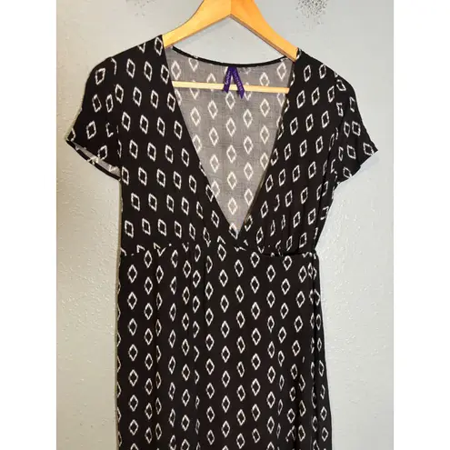 Seraphine Maternity Black Diamond Print Wrap Maxi Dress Size 2