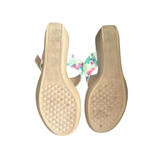 A2 AEROSOLES COLORFUL PINK STRAPPY WEDGE SANDAL SHOES 7.5