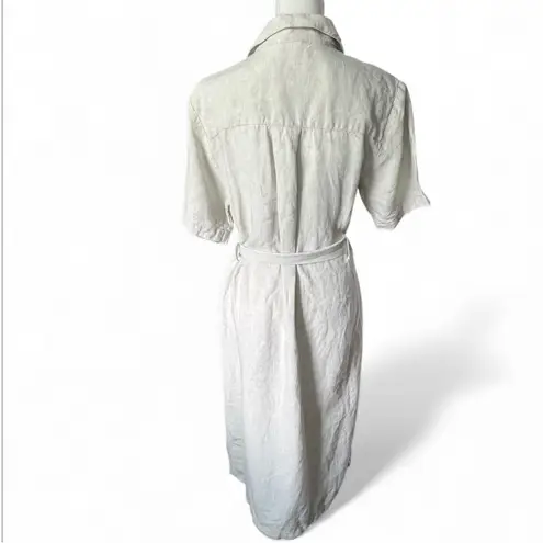 Faherty Linen Lita midi Button Down Dress
Belted Tan Birch neural minimalist