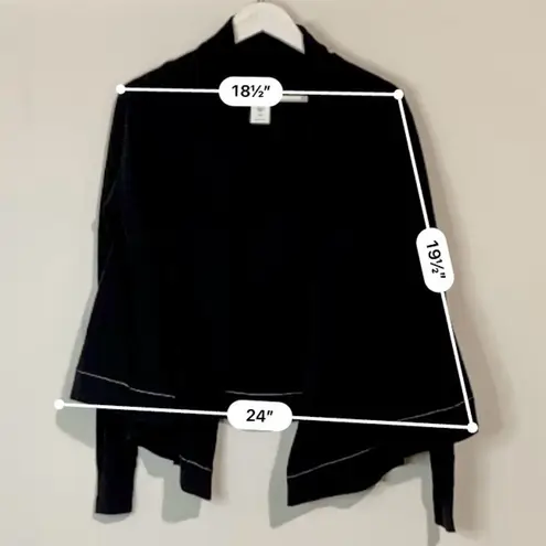 CAbi  Women’s Winsome Long Sleeve Open Front Cardigan Black Size Medium EUC