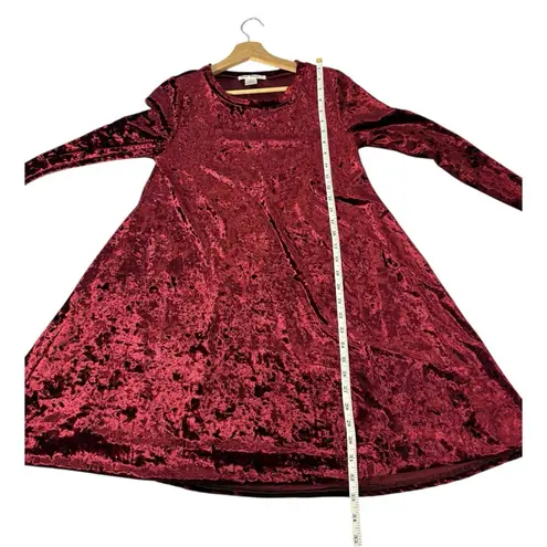 Say What? Say What? Crushed Velvet Long Sleeve Dress Women’s Medium Burgundy Holiday Party