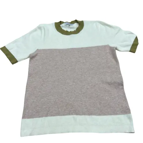 Polagram Lucy Avenue Women's Color Block Short Sleeve Pullover Sweater Size L