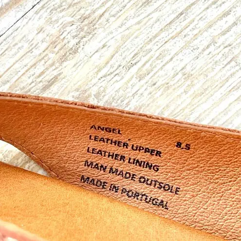 Miz Mooz Angel Leather Peep Toe Flat Sandals | Brown Size 8.5