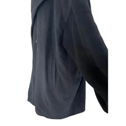 Vintage MARELLA ITALY Wool Angora Shawl Hooded Collar Coat Jacket Size 10 Black