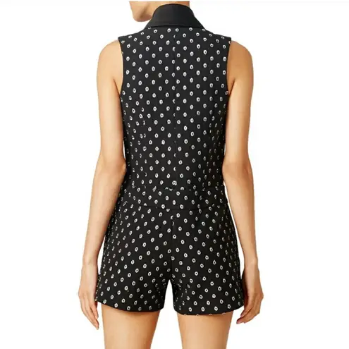 Alexis black Fred Starlight Silk-Blend Tuxedo Romper M