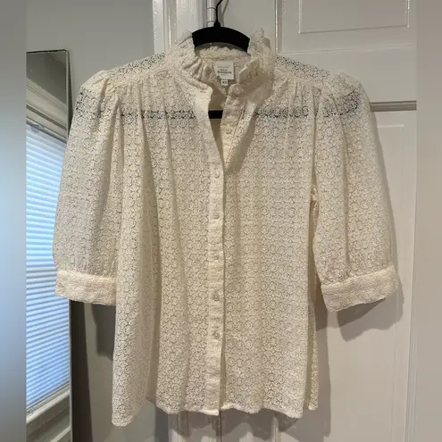 Sézane Petite Mendigote Bertha lace top