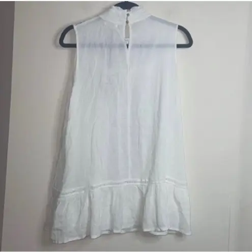 NWT And the why White Gauze Lace Bib Tank Top Blouse Babydoll Neutral Basics Size M