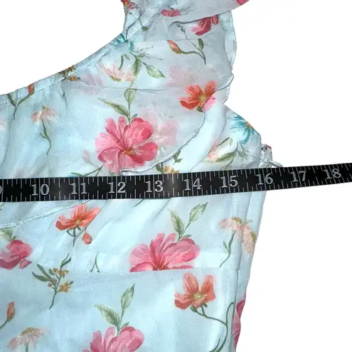 Petal and Pup NWOT Irelynn Floral Off-Shoulder Ruffle Tiered Blue Maxi Dress SMALL