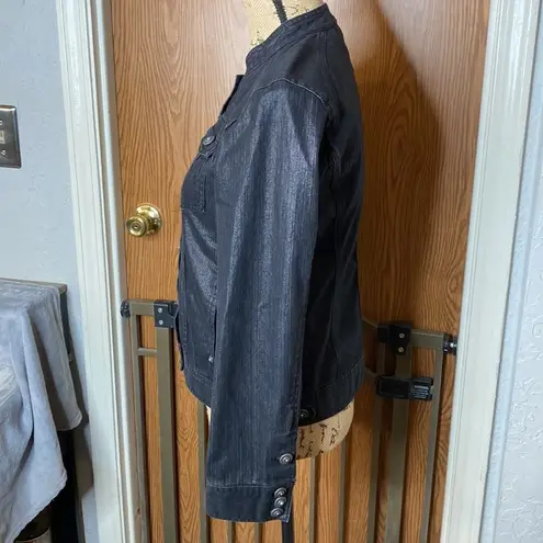 Chico's EUC Chico’s Denim Metallic Jacket Size 0