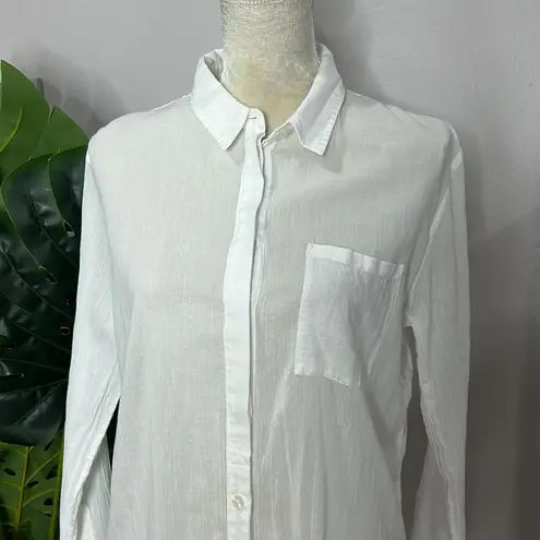 Treasure & Bond • gauzy sheer long sleeve button down shirt