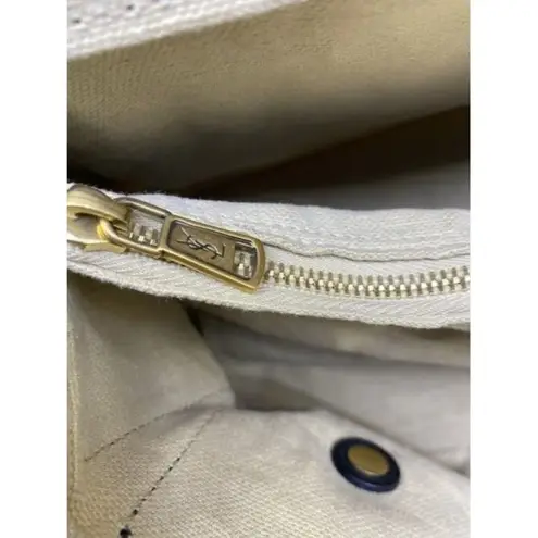 Saint Laurent Muse Two Ysl Embossed Rive Gauge Greenblack Leather Should…