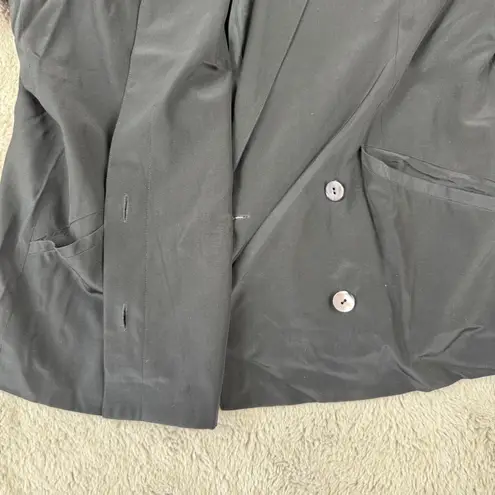 Omanti Silk Blazer Business Career Button Front Jacket Black Size 12