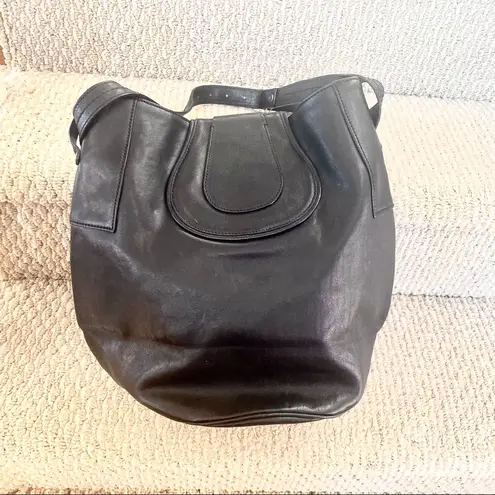 Hogan Black Leather Bucket Bag