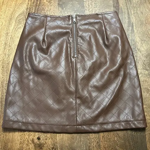 Tinseltown Brown Leather Skirt size xsmall