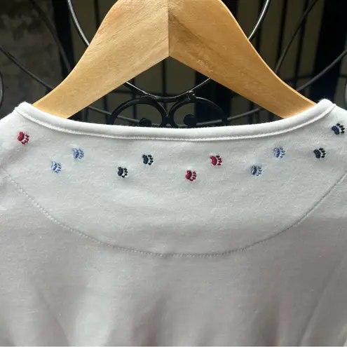 Breckenridge NWT 'Picture Purr-Fect" Cat/Paws Embroidered 3/4 Sleeve Knit Shirt