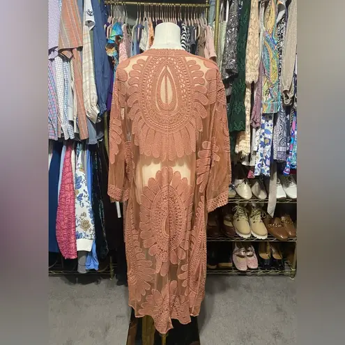 Style Apparel’s Stylish Rust Floral Kimono, Duster Cardigan. Size M