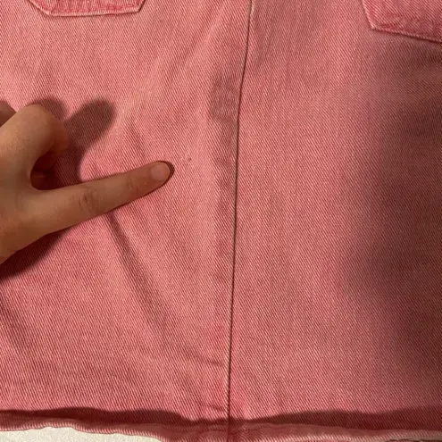Vintage Street Worn women’s embroidered pink denim miniskirt — fits size 0