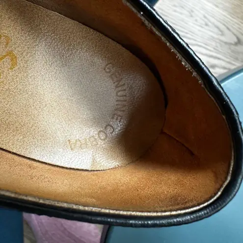 J. Norman LTD Snakeskin Pumps Block Heel Classic Party Career Shoes 6.5M Black Size 8.5