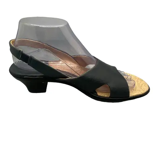 Sofft Slide Sandal Kitten Heels Women’s Size 8M Navy Leather Open Toe Slingback Blue