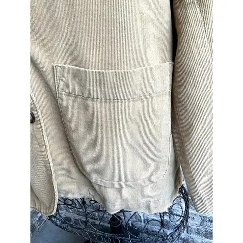 Vintage Willow Ridge Corduroy Jacket Sz 6P Petite Tan Button Front Pock…