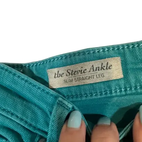 AG Adriano Goldschmied Adriano Goldschmied Teal Blue Stevie Ankle Slim Straight Denim Jeans Women Sz 27