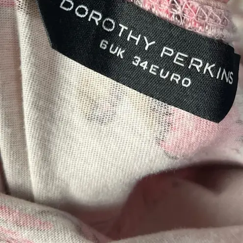 Dorothy Perkins Pink Bird Print Fitted Tube Tank Top S