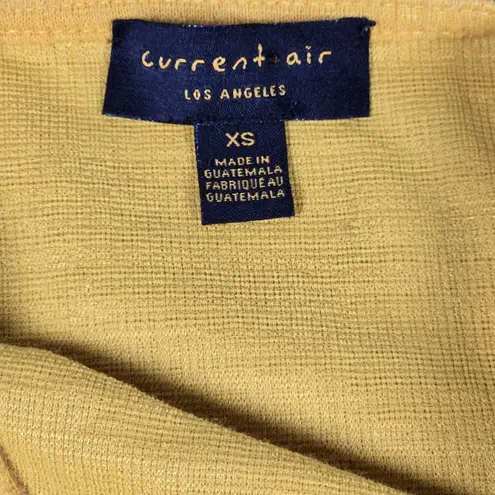 Current Air Anthropologie LA Yellow Crisscross Tank Top Sleeveless Textured XS