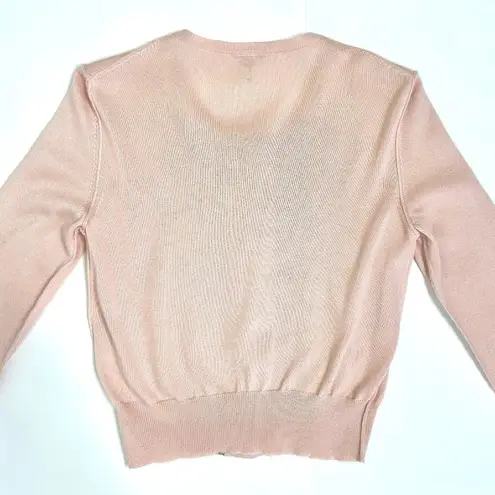 Oscar de la Renta Beaded Cardigan Spring 2011 Blush Pink Size XS