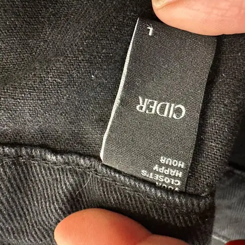 Cider Womens size Large Straight Wide Leg Denim Jeans High Rise Black