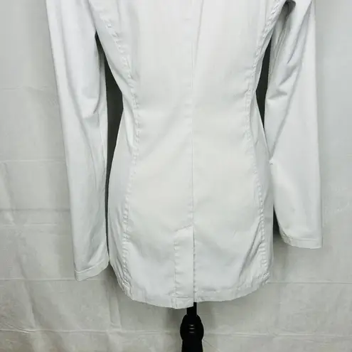 Noel Asmar Asymmetrical White Zipped Jacket Pockets Sz XS Stretch